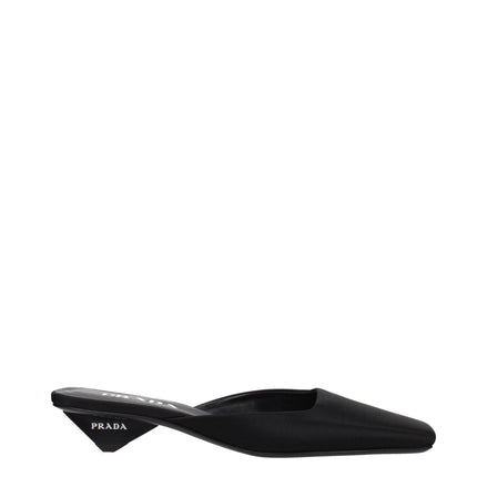 Prada Black Satin Flat Sandals Prada