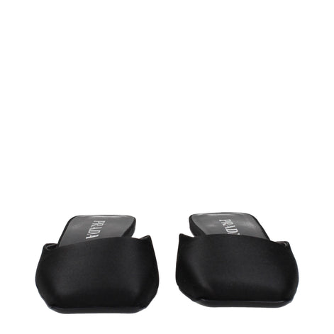 Prada Black Satin Flat Sandals Prada