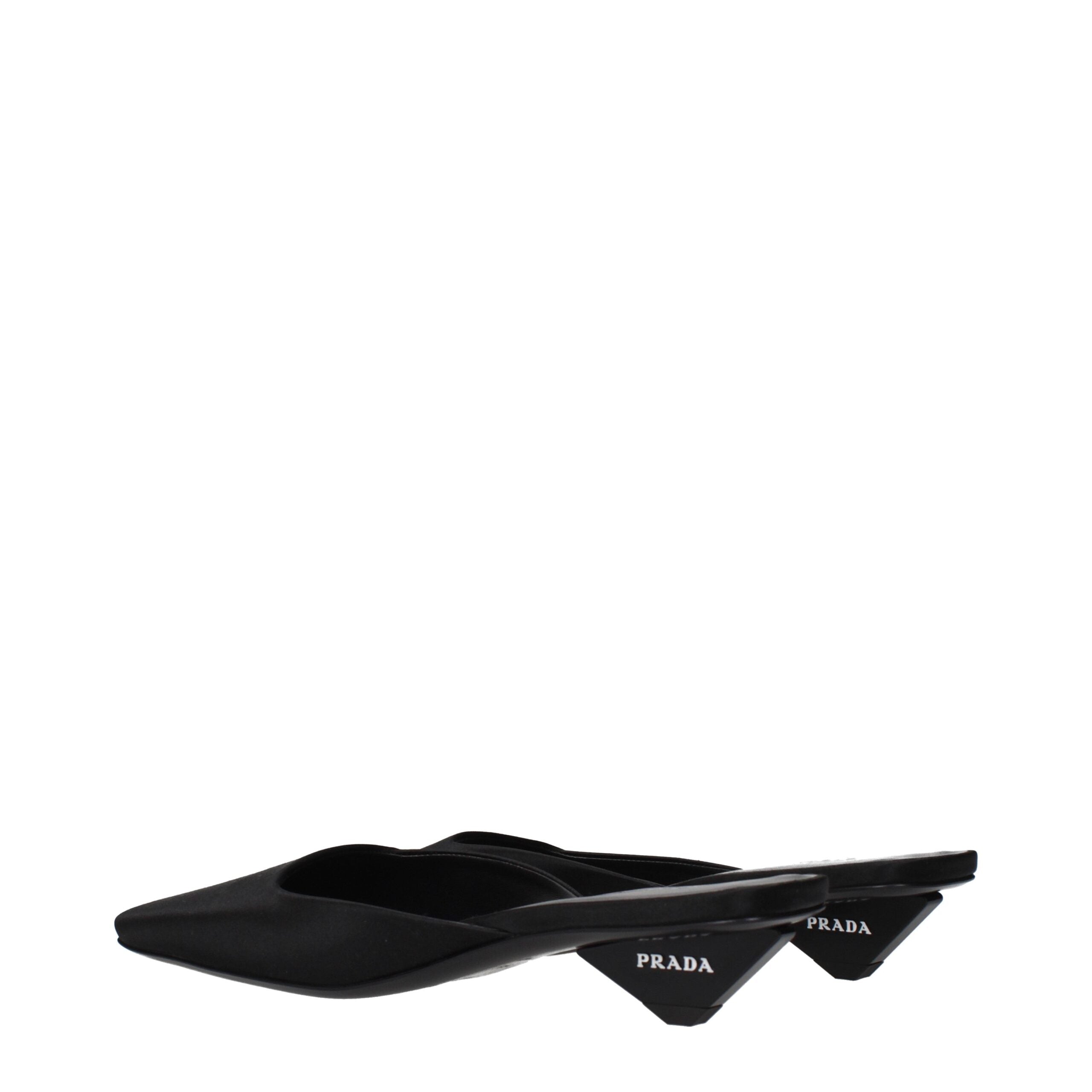 Prada Black Satin Flat Sandals Prada