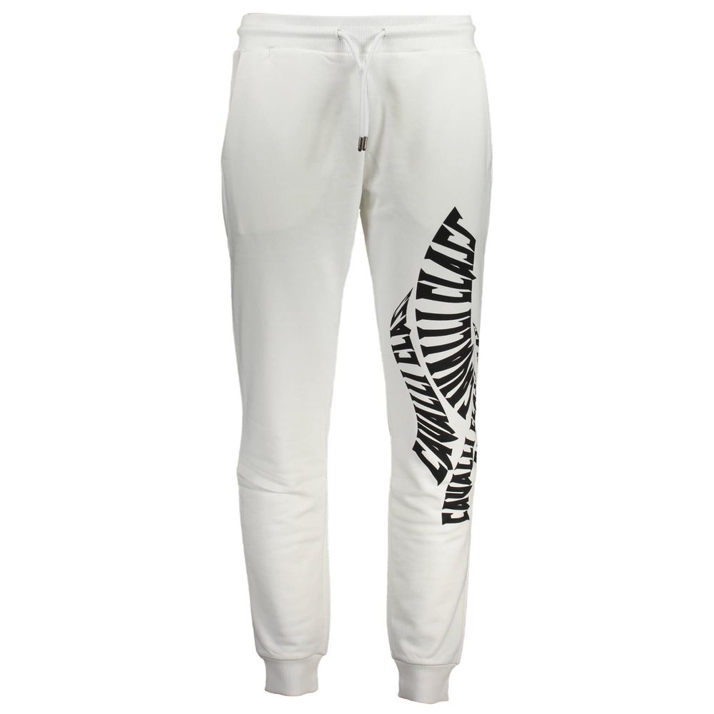 Cavalli Class Bianco Cotton Men Sport Pant Cavalli Class
