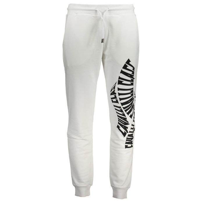 Cavalli Class Bianco Cotton Men Sport Pant Cavalli Class