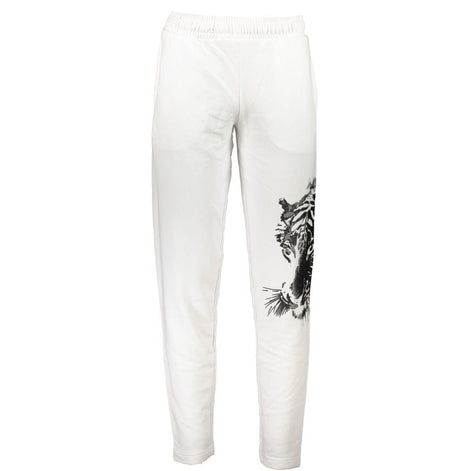 Cavalli Class Bianco Cotton Men's Track Pant Cavalli Class