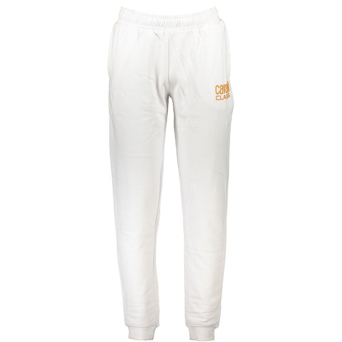 Cavalli Class Bianco Cotton Men Hoodie Cavalli Class