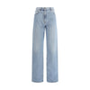 Valentino Light Blue Cotton High-Waisted Jean Valentino