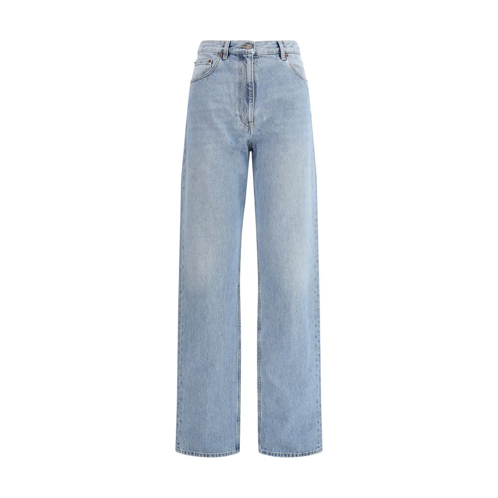 Valentino Light Blue Cotton High-Waisted Jean Valentino