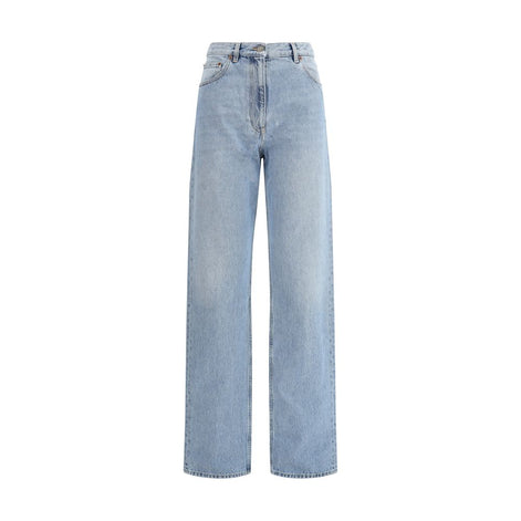 Valentino Light Blue Cotton High-Waisted Jean Valentino