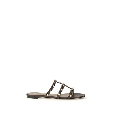 Valentino Garavani Brown Calf Leather Bos Taurus Sandals Valentino Garavani