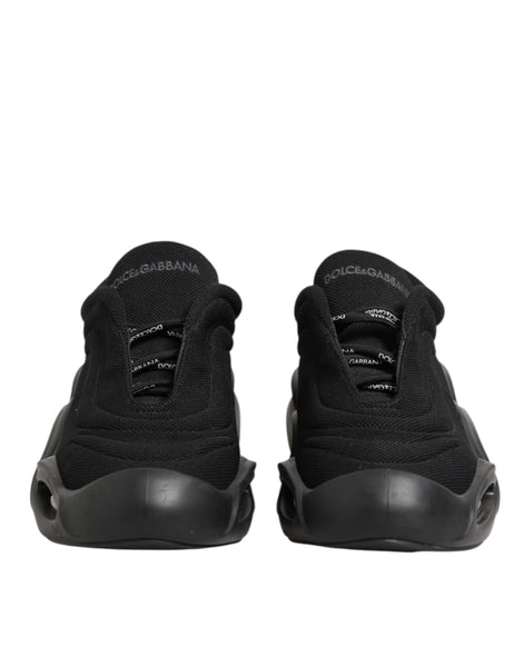 Dolce & Gabbana Black Lace Up Wave Low Top Men Sneaker Shoes Dolce & Gabbana