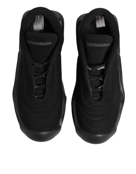 Dolce & Gabbana Black Lace Up Wave Low Top Men Sneaker Shoes Dolce & Gabbana