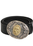 Dolce & Gabbana Black Leather Ornate Metal Buckle Men Belt Dolce & Gabbana