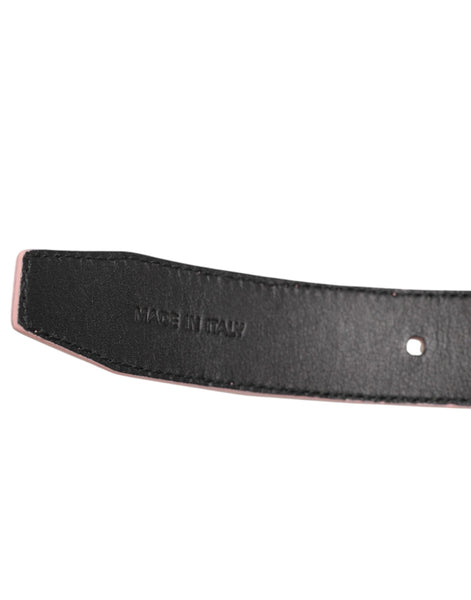 Dolce & Gabbana Pink Leather Perforated Detailing Buckle Belt Dolce & Gabbana