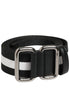 Dolce & Gabbana Black White Striped Metal Buckle Men Belt Dolce & Gabbana
