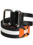 Dolce & Gabbana Black White Striped Logo Metal Buckle Belt Dolce & Gabbana