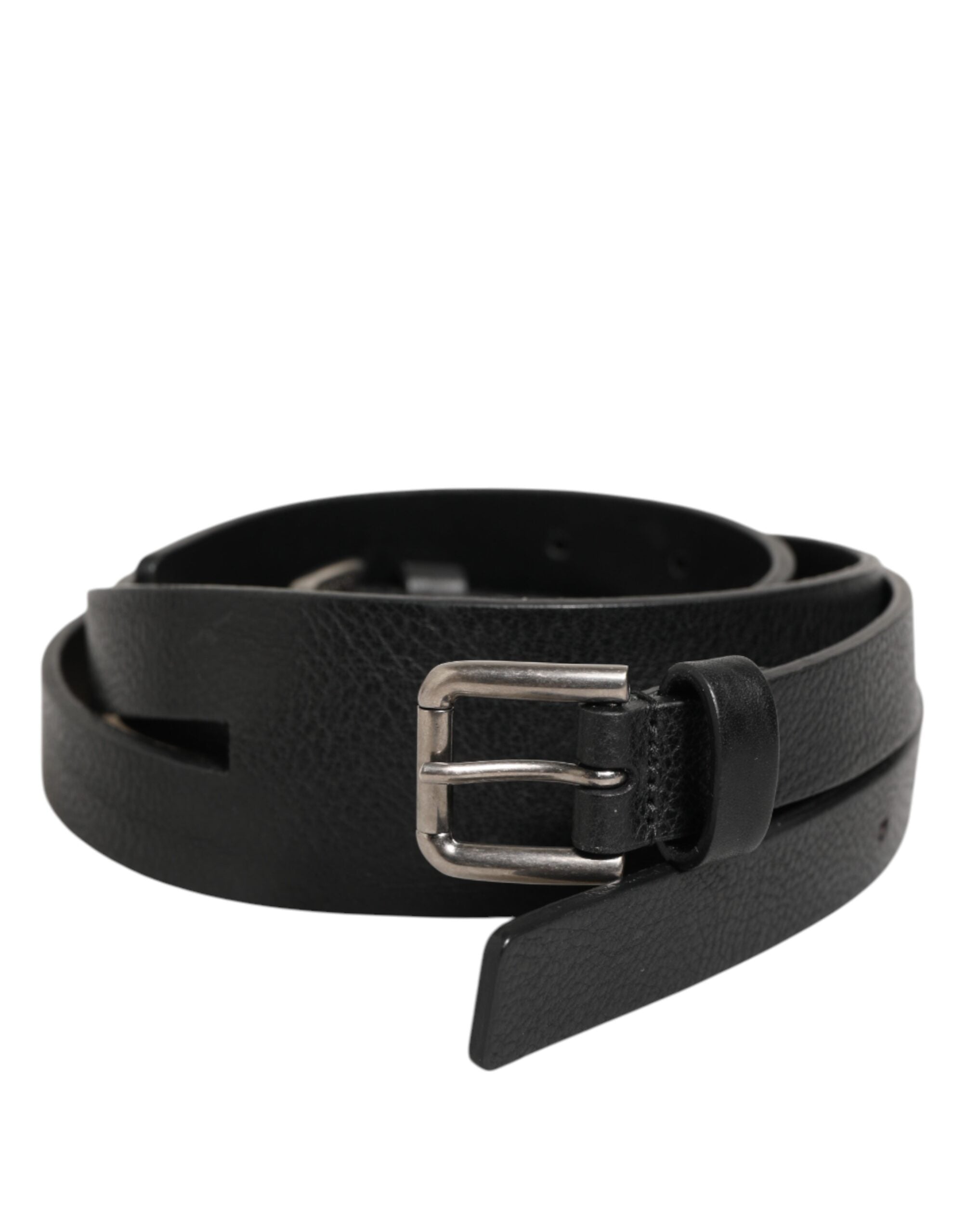 Dolce & Gabbana Black Double Strap Leather Gold Buckle Belt Dolce & Gabbana