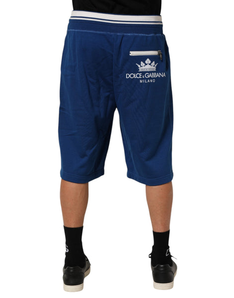 Dolce & Gabbana Blue Cotton Blend Bermuda Sweatpants Shorts Dolce & Gabbana
