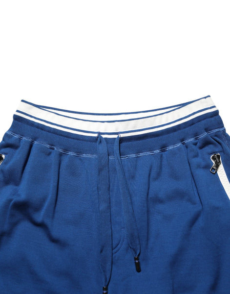 Dolce & Gabbana Blue Cotton Blend Bermuda Sweatpants Shorts Dolce & Gabbana