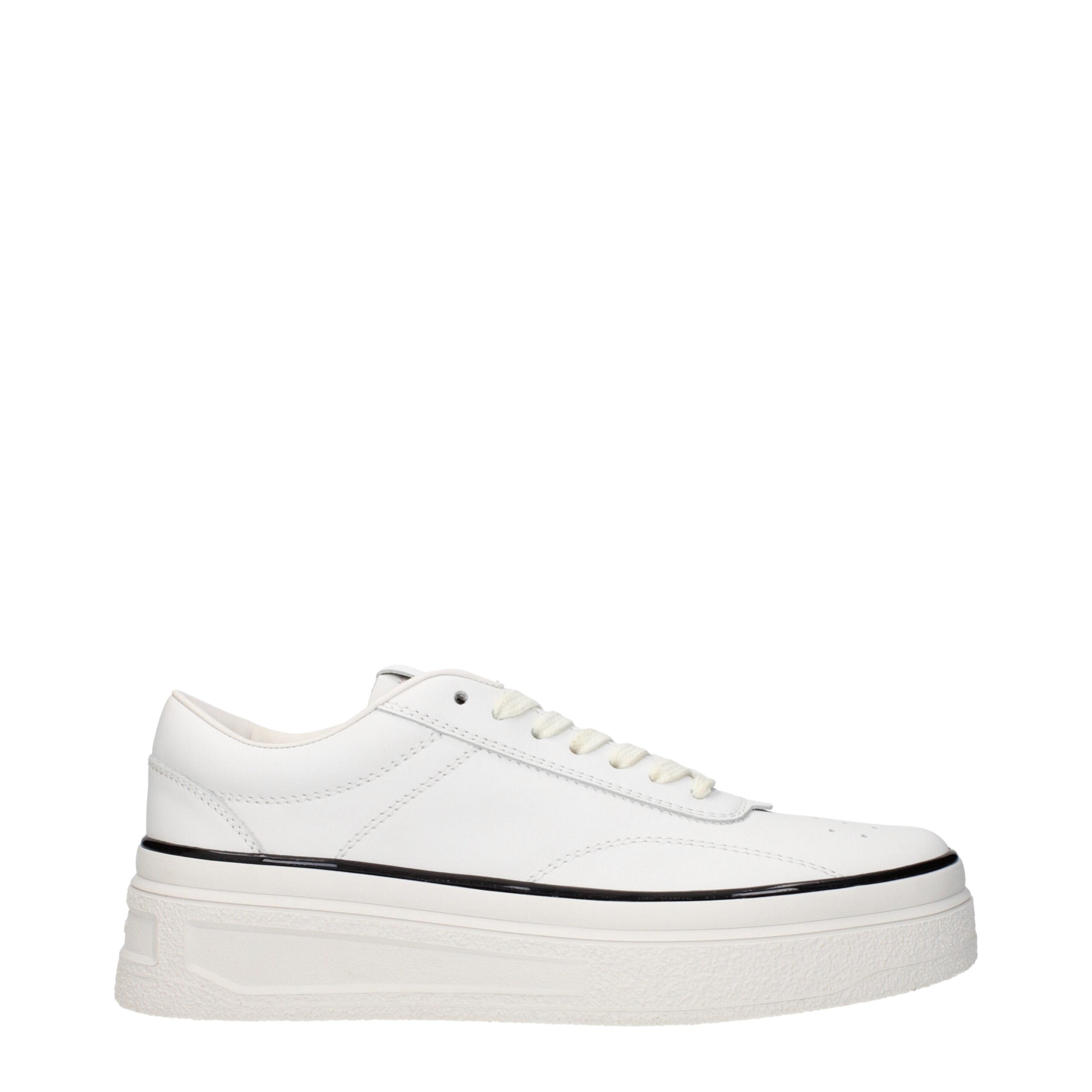 Jil Sander White Leather Platform Sneakers