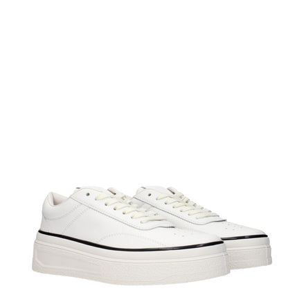 Jil Sander White Leather Platform Sneakers Jil Sander