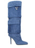 The Attico Light Blue Fabric Boots The Attico