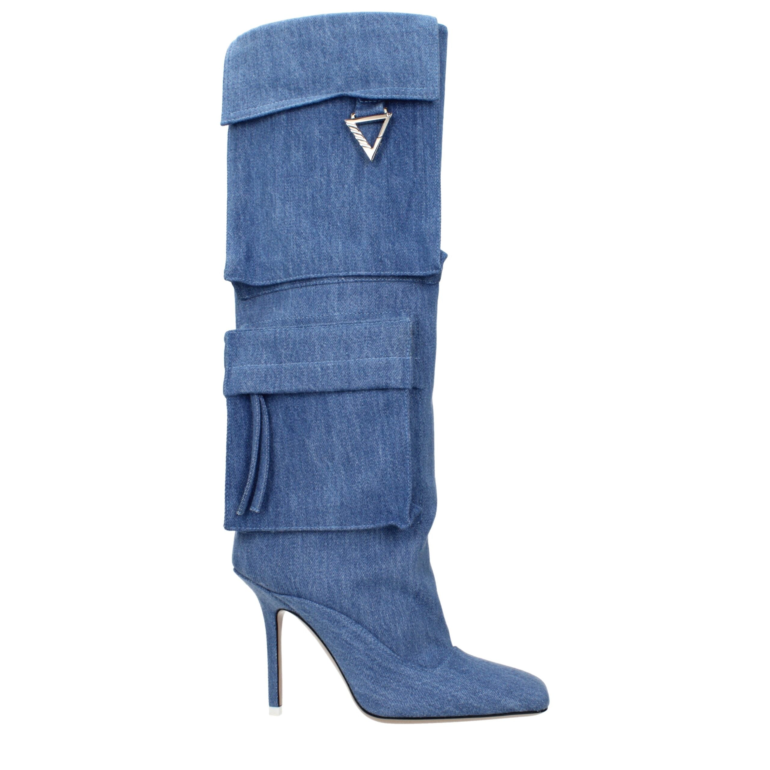 The Attico Light Blue Fabric Boots The Attico