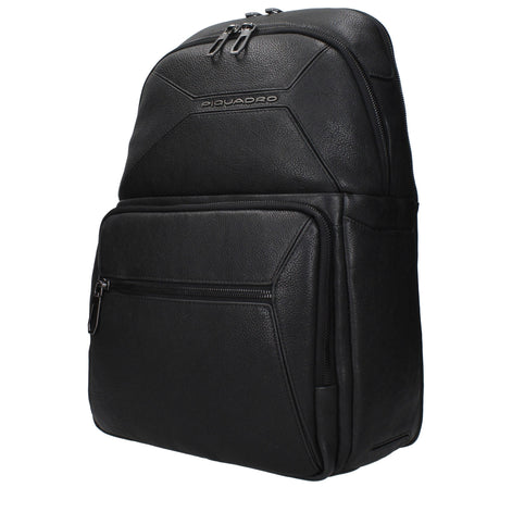 Piquadro Black Leather Backpack Piquadro