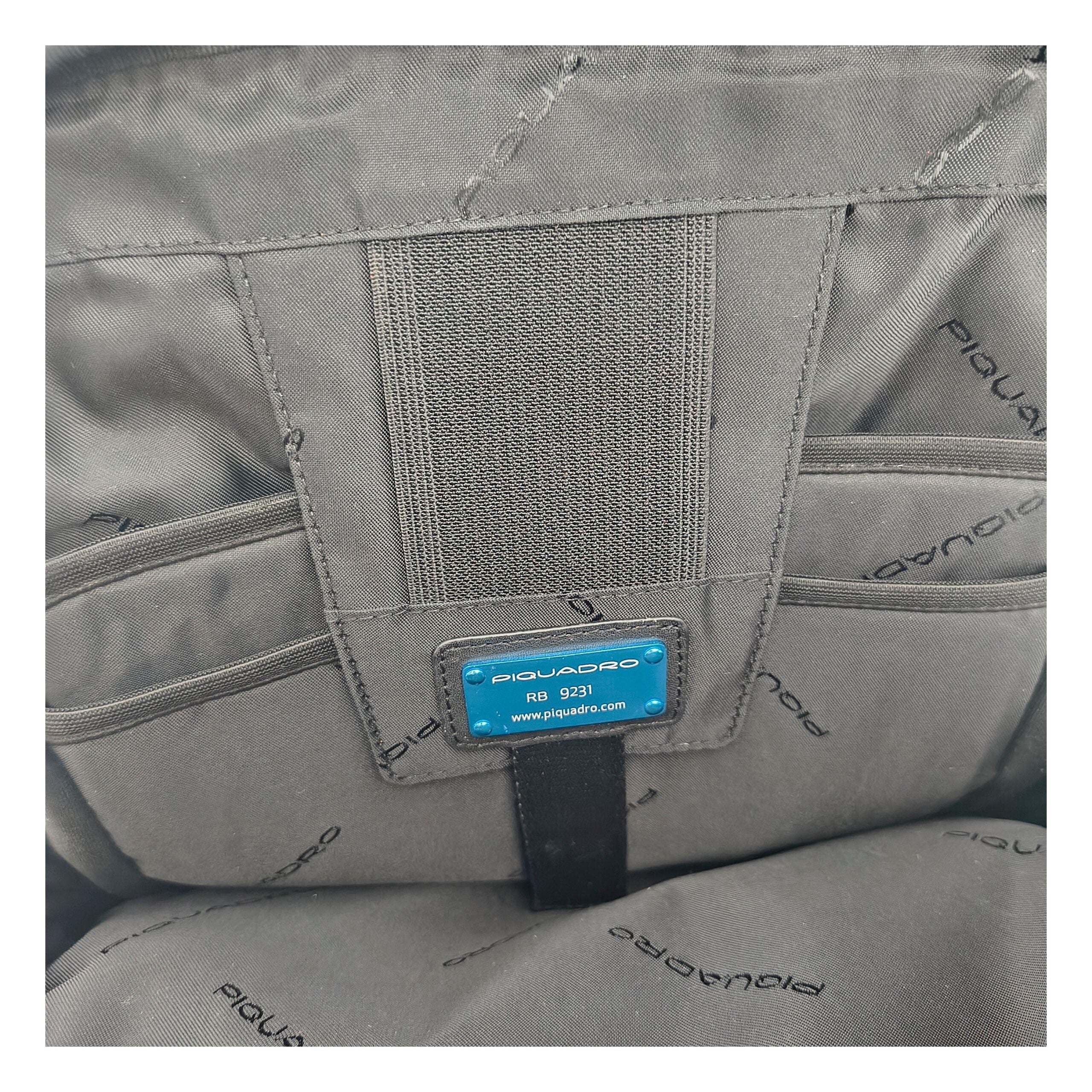 Piquadro Black Leather Backpack Piquadro