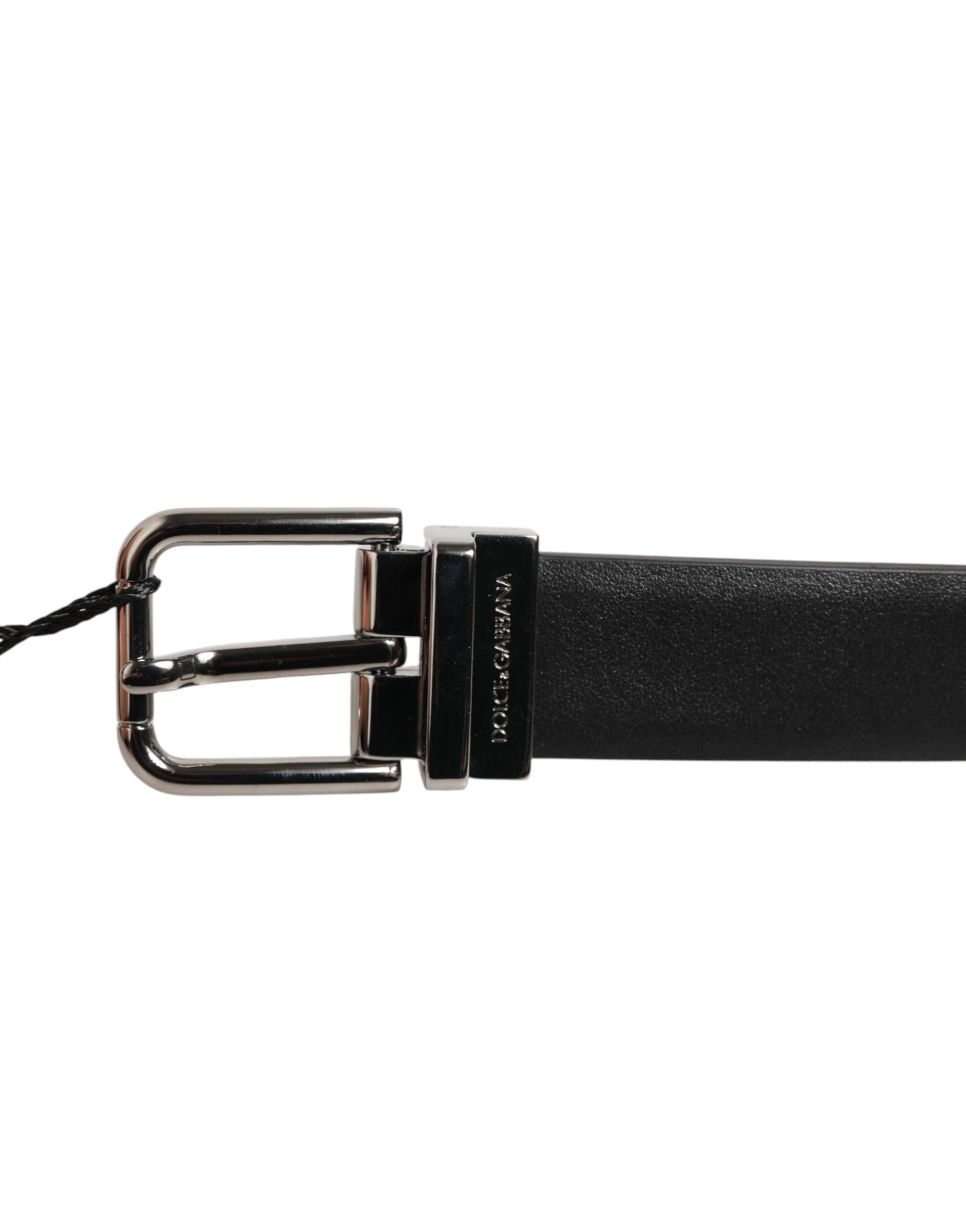 Dolce & Gabbana Black Leather Studded Silver-Tone Buckle Belt Dolce & Gabbana