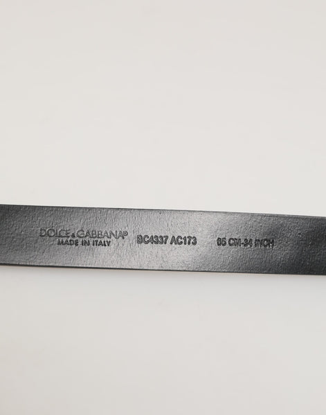 Dolce & Gabbana Black Leather Studded Silver-Tone Buckle Belt Dolce & Gabbana