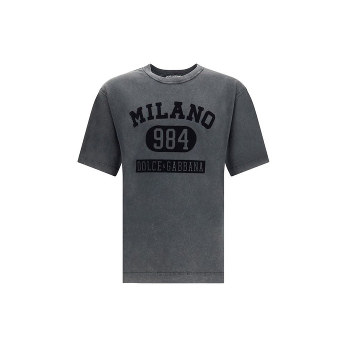 Dolce & Gabbana Gray Cotton T-Shirt Dolce & Gabbana