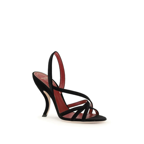 Valentino Garavani Black Velvet Stiletto Heel Sandals Valentino Garavani