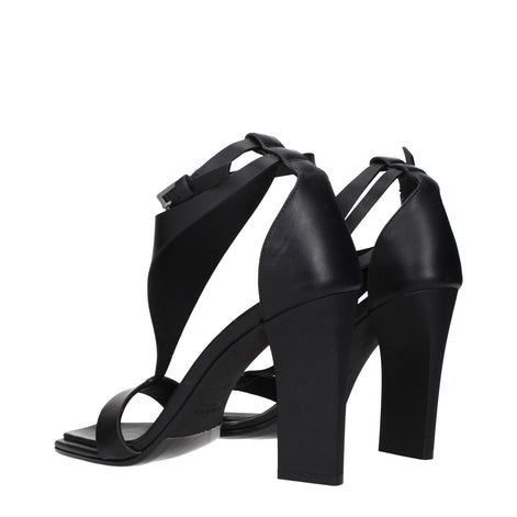 Max Mara Black Leather Stiletto Heel Sandals Max Mara