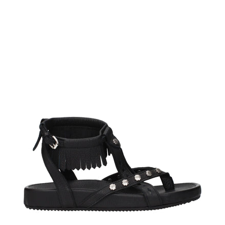 Isabel Marant Black Leather Flat Sandals Isabel Marant