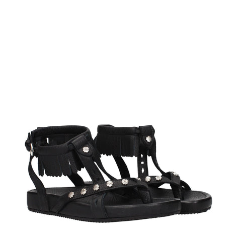 Isabel Marant Black Leather Flat Sandals Isabel Marant