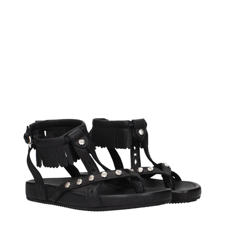 Isabel Marant Black Leather Flat Sandals Isabel Marant