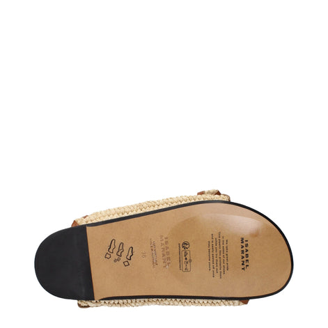 Isabel Marant Beige Raffia Slippers Isabel Marant