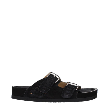 Isabel Marant Black Leather Slippers Isabel Marant