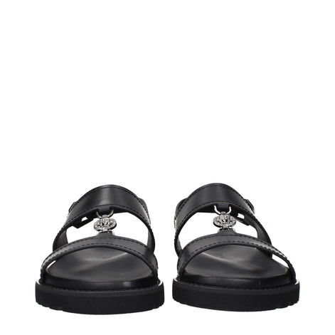 Versace Black Leather Sandals