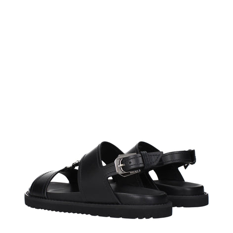 Versace Black Leather Sandals