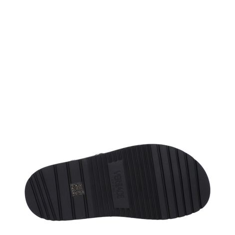 Versace Black Leather Sandals