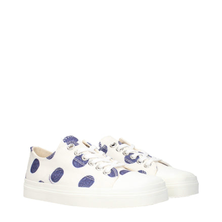 Moschino White Fabric Low Top Sneakers Moschino