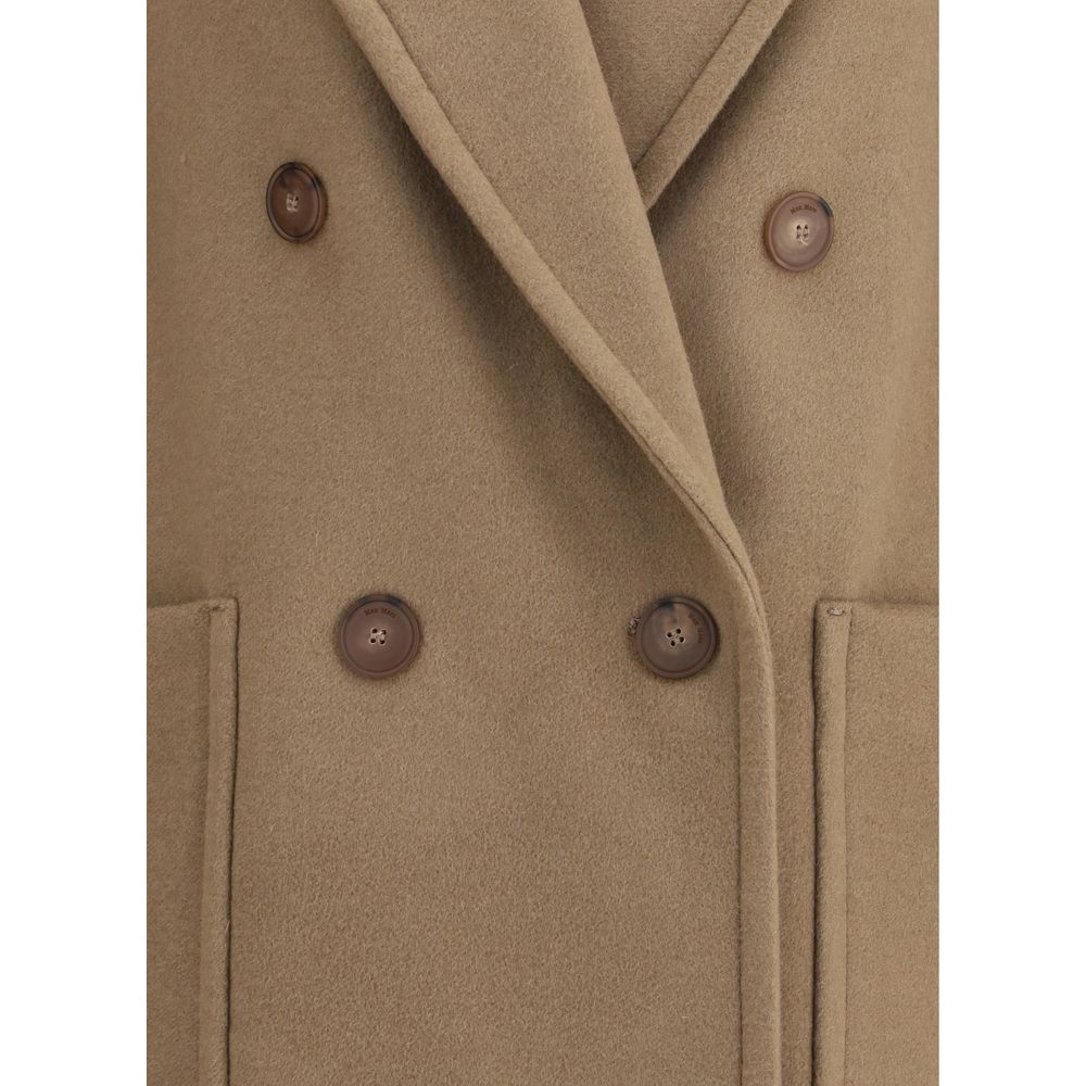 Max Mara Beige Fleece Wool Coat Max Mara