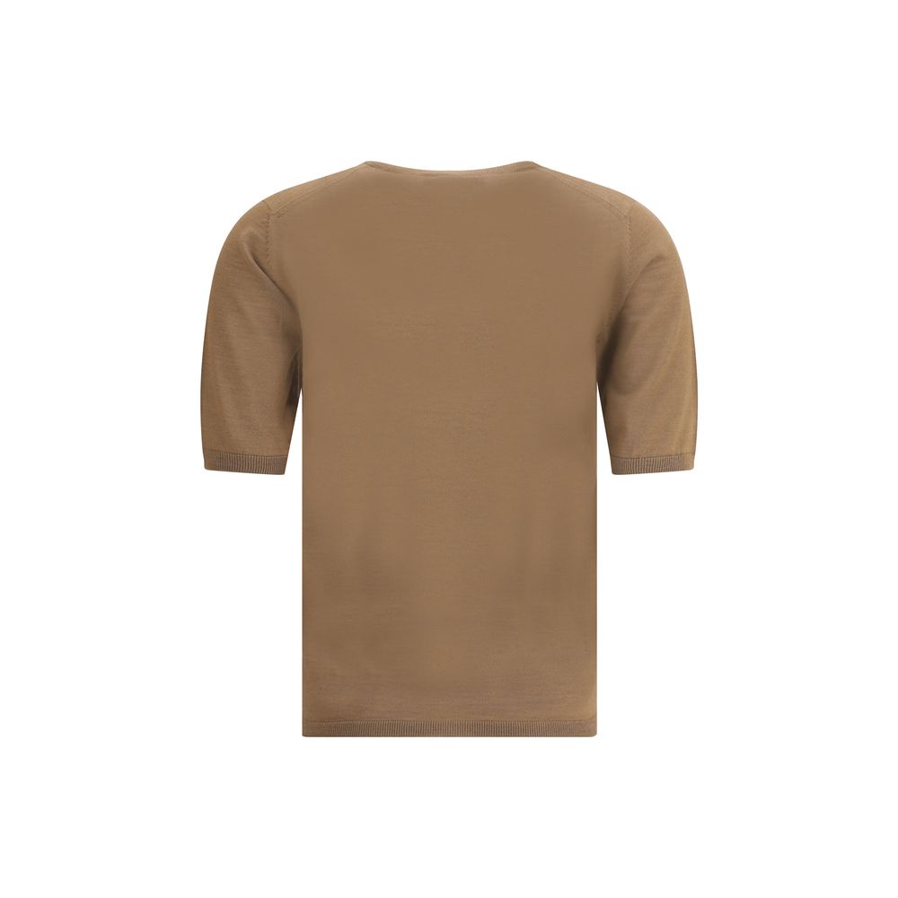 Max Mara Brown Fleece Wool Top Max Mara