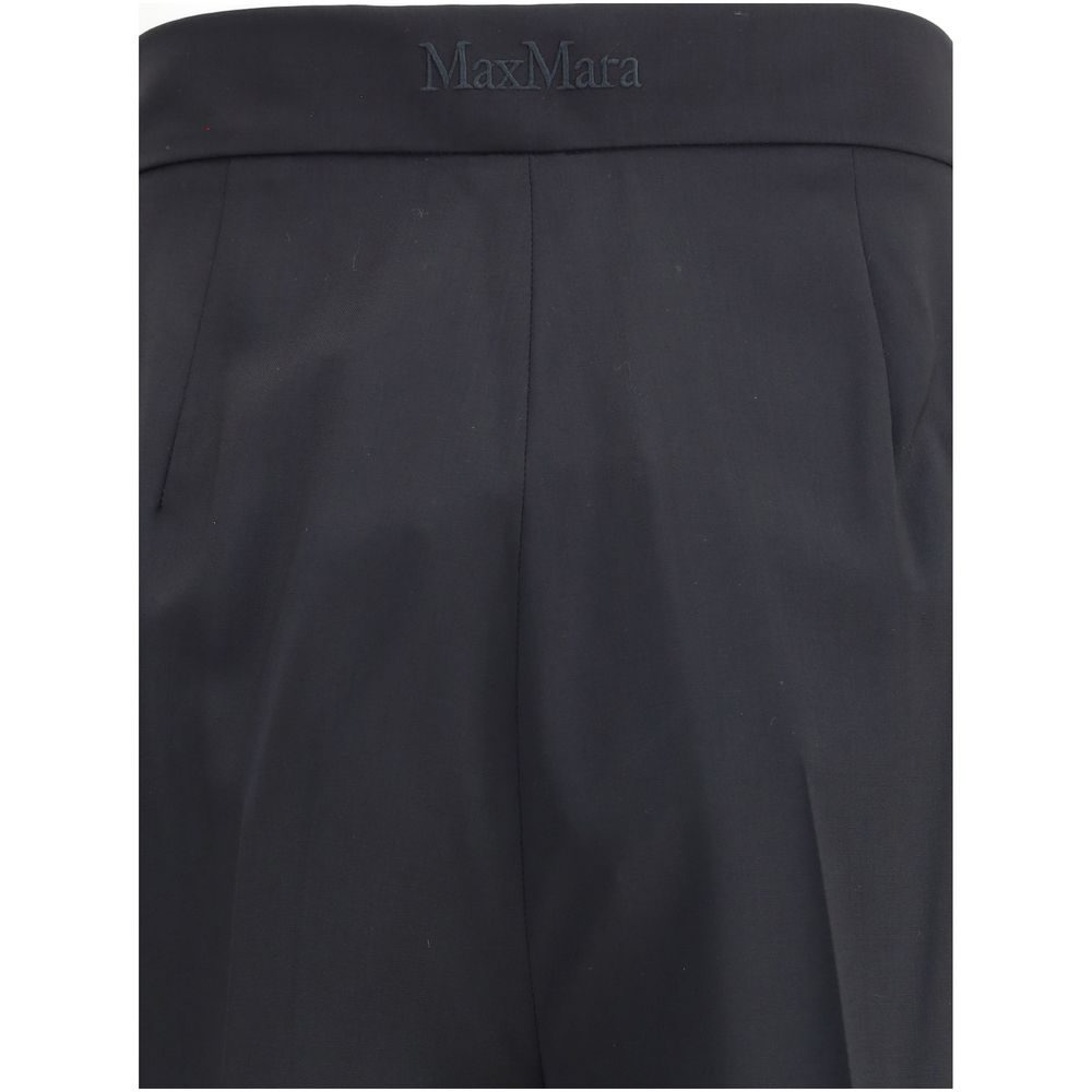 Max Mara Black Fleece Wool Casual Pants Max Mara