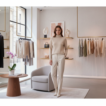 Max Mara Beige Wool Turtleneck Max Mara