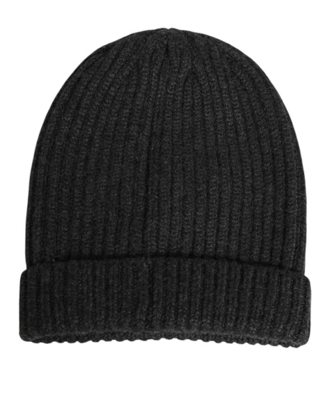 Dolce & Gabbana Black Cashmere Knitted Beanie Men Capello Hat Dolce & Gabbana