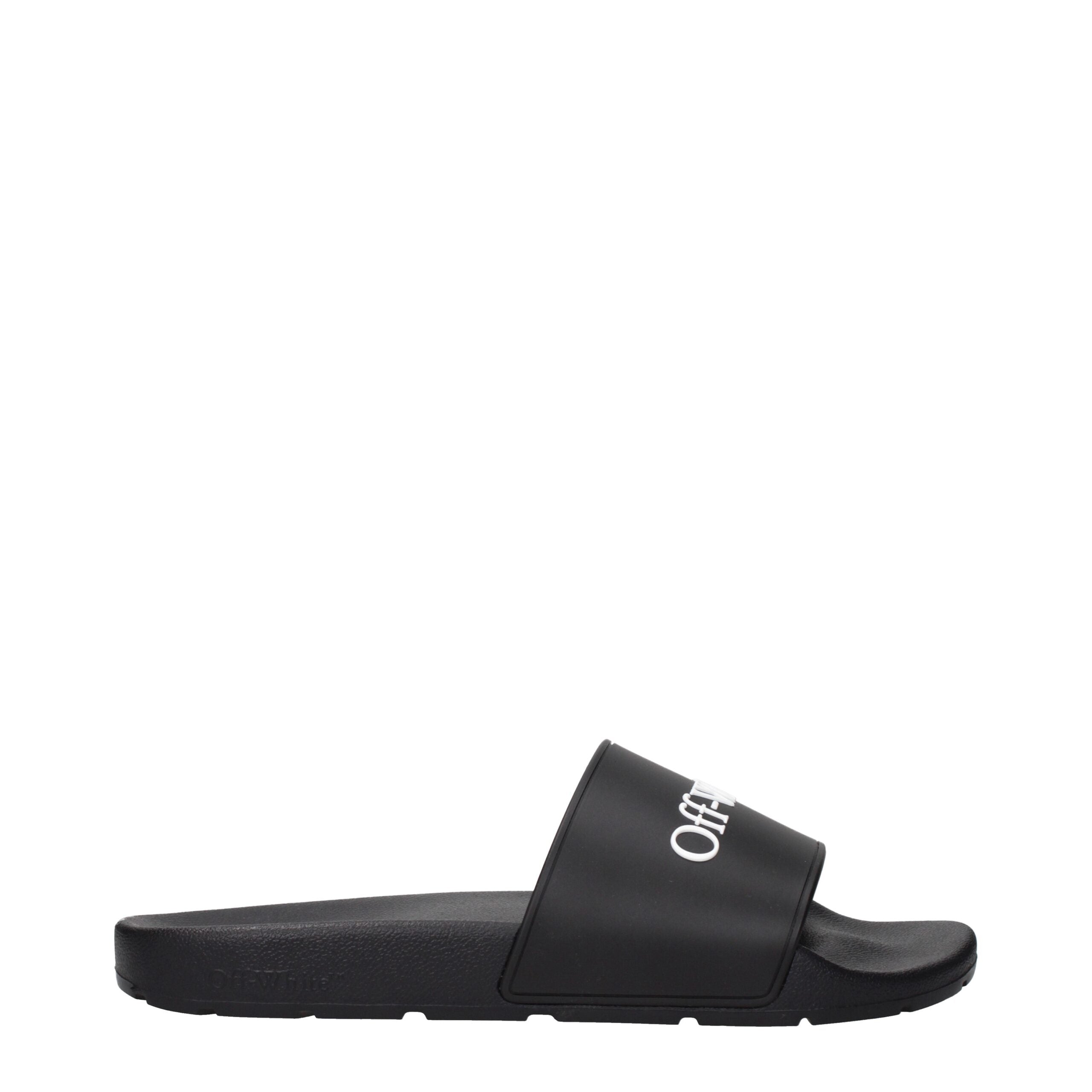 Off-White Black Cotton Slippers Off-White