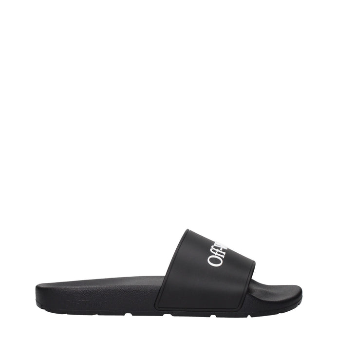 Off-White Black Cotton Slippers Off-White