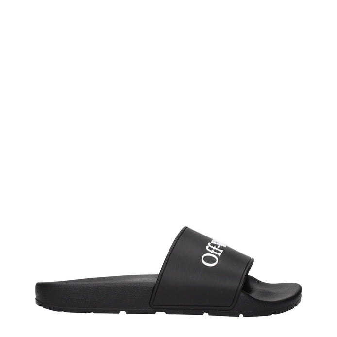 Off-White Black Cotton Slippers Off-White