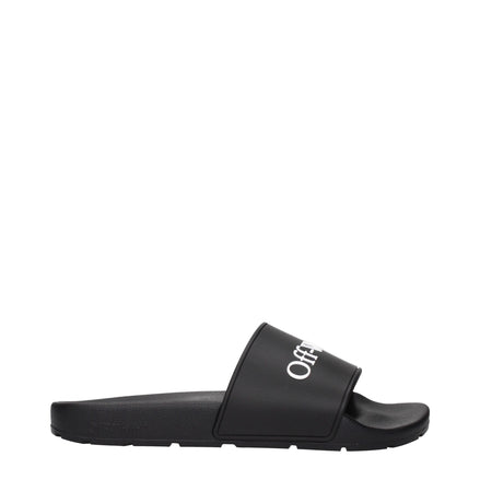 Off-White Black Cotton Slippers Off-White