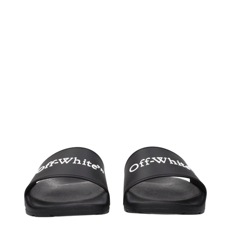 Off-White Black Cotton Slippers Off-White